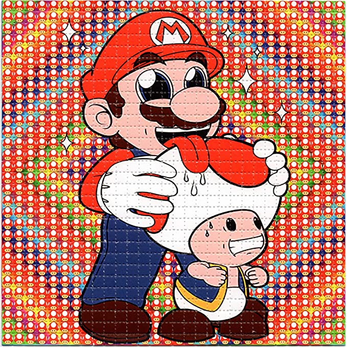 Toad Licking Mario Psychedelic Shroom BLOTTER